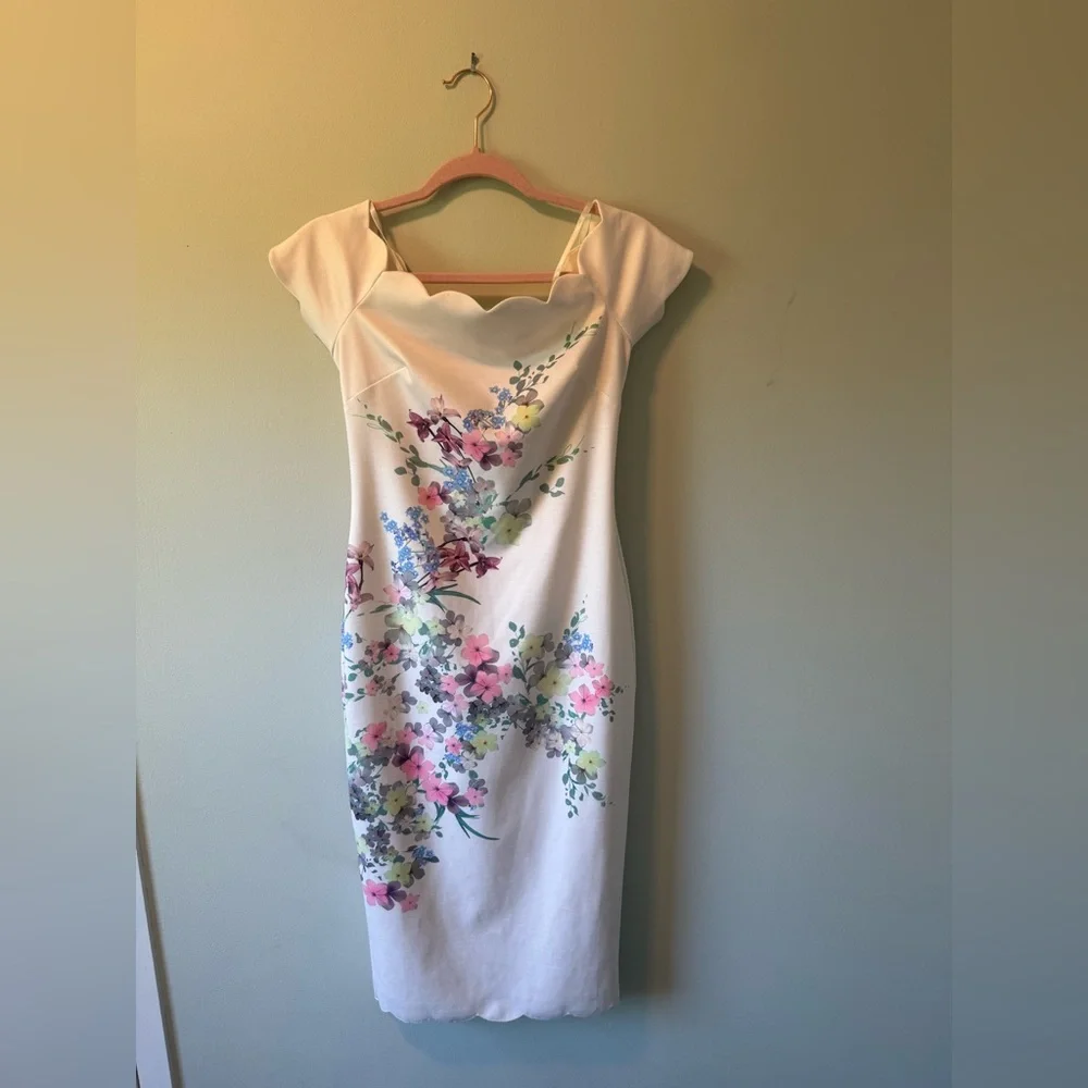 Ted Baker Trixiy Pergola Floral Off the Shoulder Sheath Dress - Picture 2 of 9